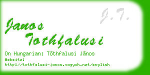 janos tothfalusi business card